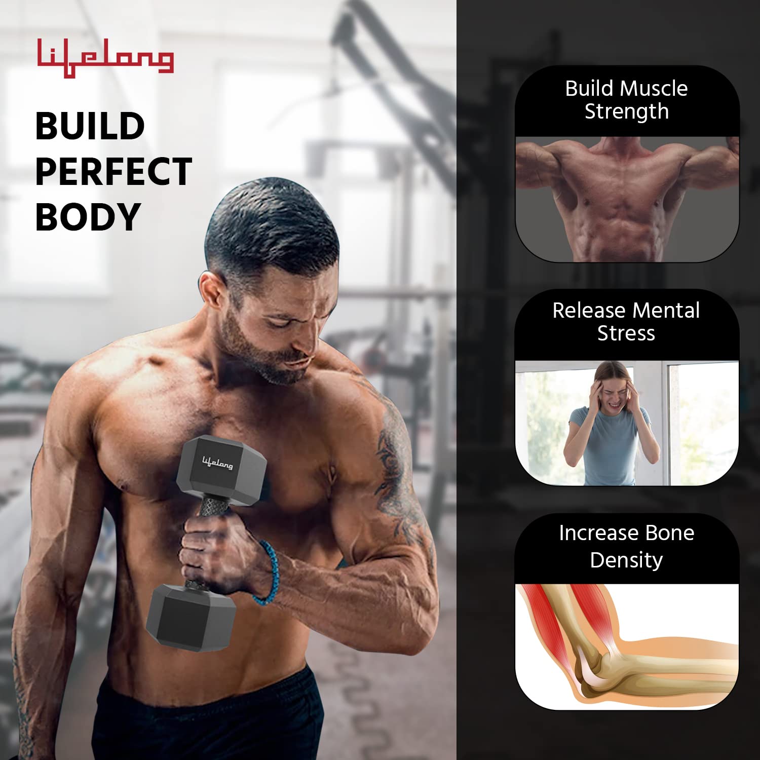 IronCore Hex Weights Pair (5kg Each) – Strength Training Kit