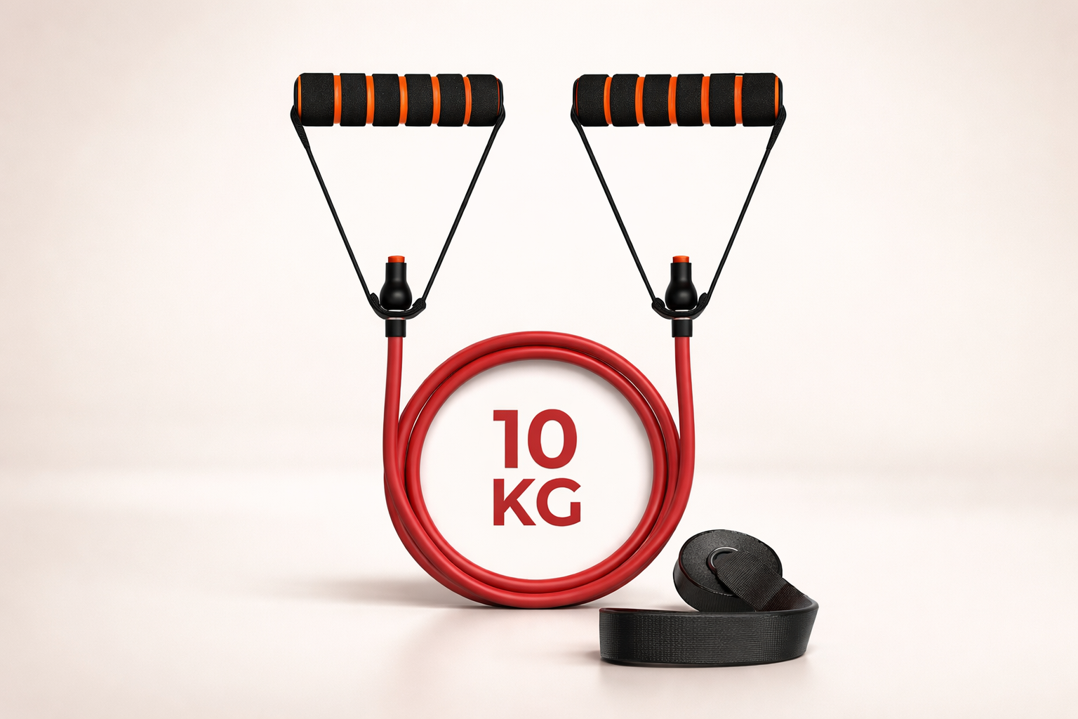 Boldfit Resistance Tube Band Set for Home Workout – 25kg Resistance with Foam Handles & Door Anchor, Full Body Strength Training, Stretching & Fitness Equipment