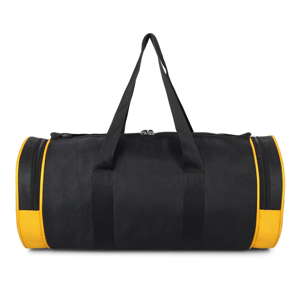 Black & Yellow Sports Duffel Bag for Gym & Travel | Durable Waterproof Gym Bag with Shoulder Strap